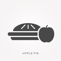 Silhouette icon apple pie