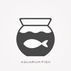 Silhouette icon aquarium fish