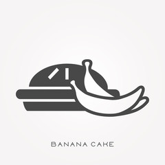 Silhouette icon banana cake