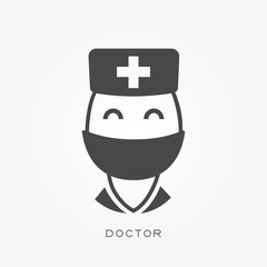 Silhouette icon doctor