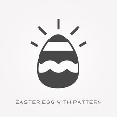 Silhouette icon easter egg with pattern