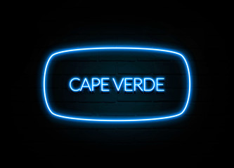 Cape Verde  - colorful Neon Sign on brickwall