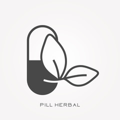 Silhouette icon pill herbal