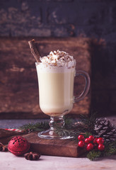Traditional winter eggnog