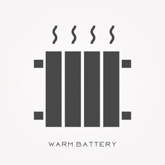 Silhouette icon warm battery