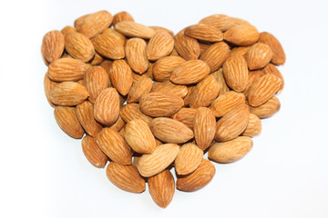 Heart almonds background