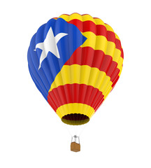 Obraz premium Hot Air Balloon with Flag of Catalonia