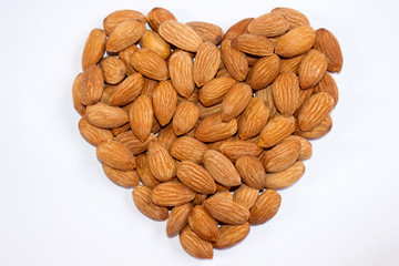 Heart almonds background