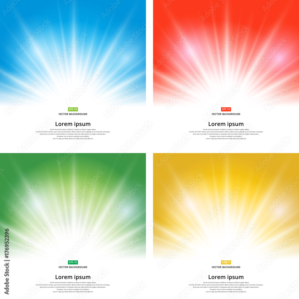 Wall mural set of sunlight effect sparkle on yellow background with copy space. abstract vector