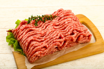 Raw minced beef meat