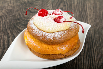 Pancake with cherry