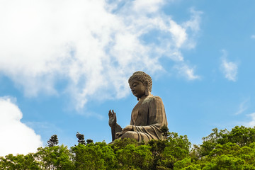 Beautiful view of the Giant Buddha in Hong Kong