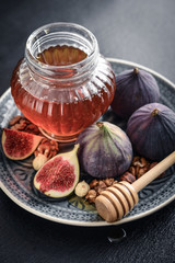Honey with fresh figs