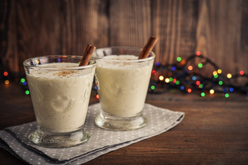 Traditional christmas drink eggnog