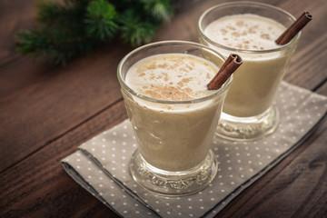 Traditional christmas drink eggnog