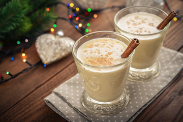 Traditional christmas drink eggnog