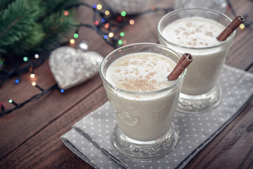 Traditional christmas drink eggnog