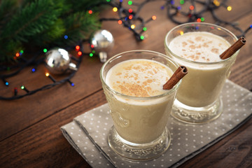 Traditional christmas drink eggnog