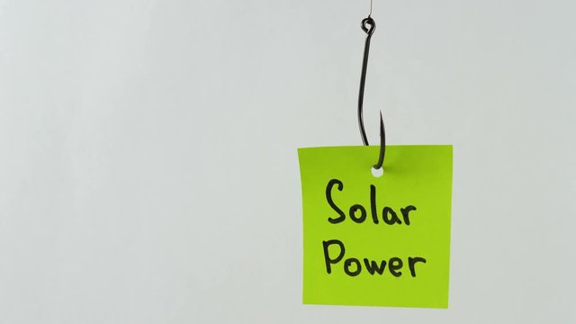 Illustration, on fishhook on Solar Power