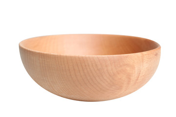 Deep wooden bowl