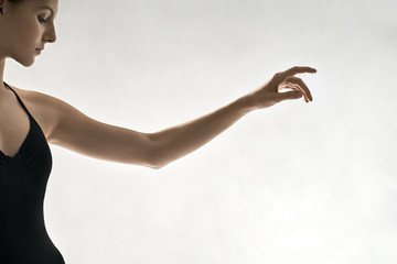 Ballet dancer posing in studio