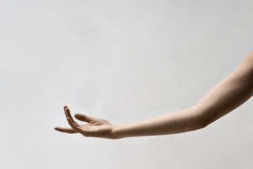 Closeup photo of female arm
