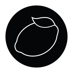 Lemon black and white vector illustration