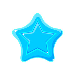 Obraz premium Light blue cartoon glossy star vector Illustration