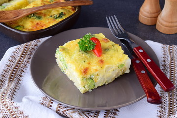 Casserole with broccoli and coulliflower