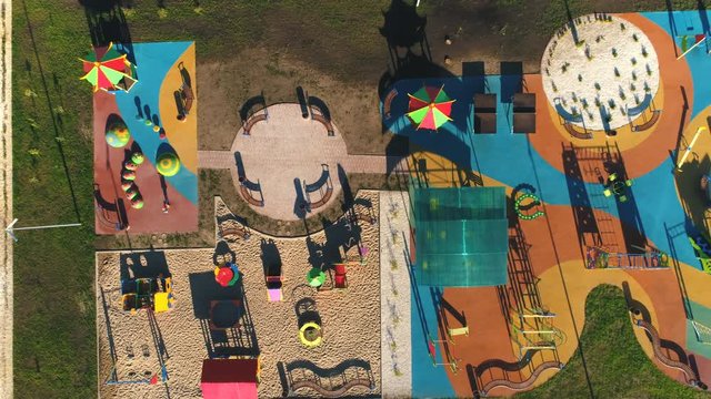Children's playground. Top view.