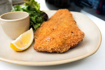 wiener schnitzel, veal cutlet and lemon, austrian cuisine