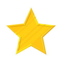 Gold star icon. Sign of awards, rating service, achievements, order, winning in game. Vector illustration in cartoon style isolated on white background