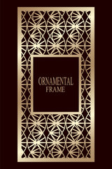 Obraz premium Art deco ornamental vintage frame. Template for design. Vector illustration eps10