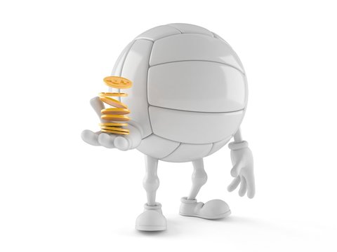 Volleyball character with coins