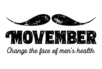 Movember, awareness of men's health issues. Vector