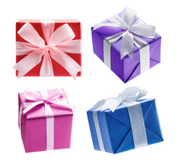 Various type of gift boxes isolated on white background