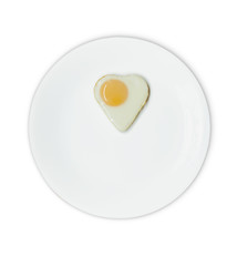 Heart Shape Egg on plate