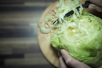 Cutting Lettuce
