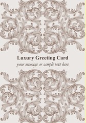 Baroque card decor for invitation, wedding, greeting cards. Vector illustrations