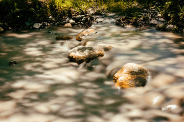 Bed of a mountain river