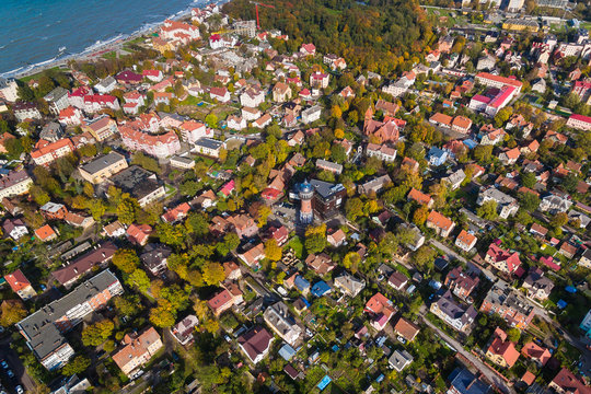 Aerial view of Zelenogradsk resort town