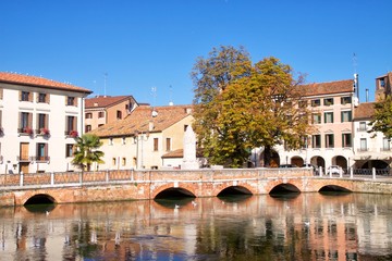 Fototapeta na wymiar Treviso - Ponte Dante Divina COmmedia