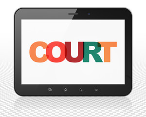 Law concept: Tablet Pc Computer with Court on  display