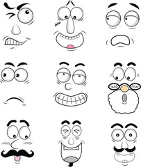 cartoon eyes on white background 