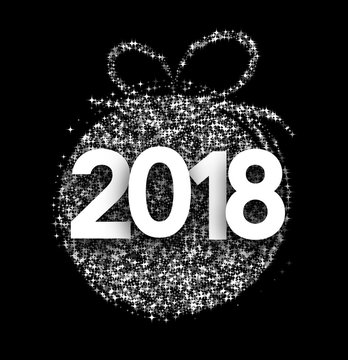 Black 2018 New Year card.