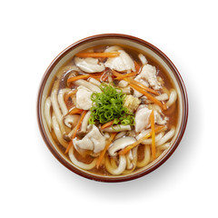 具材がたっぷり入ったあんかけうどん　真俯瞰(バック飛ばし、影イキ)