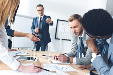 business parters having conversation