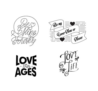 Valentine's day logo collection. Vector illustration.
