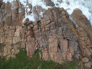 Waves Breaking on Rock