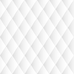 Fototapeta na wymiar White leather upholstery vector seamless pattern. Quilted leather texture. Can be used in web design and graphic design.